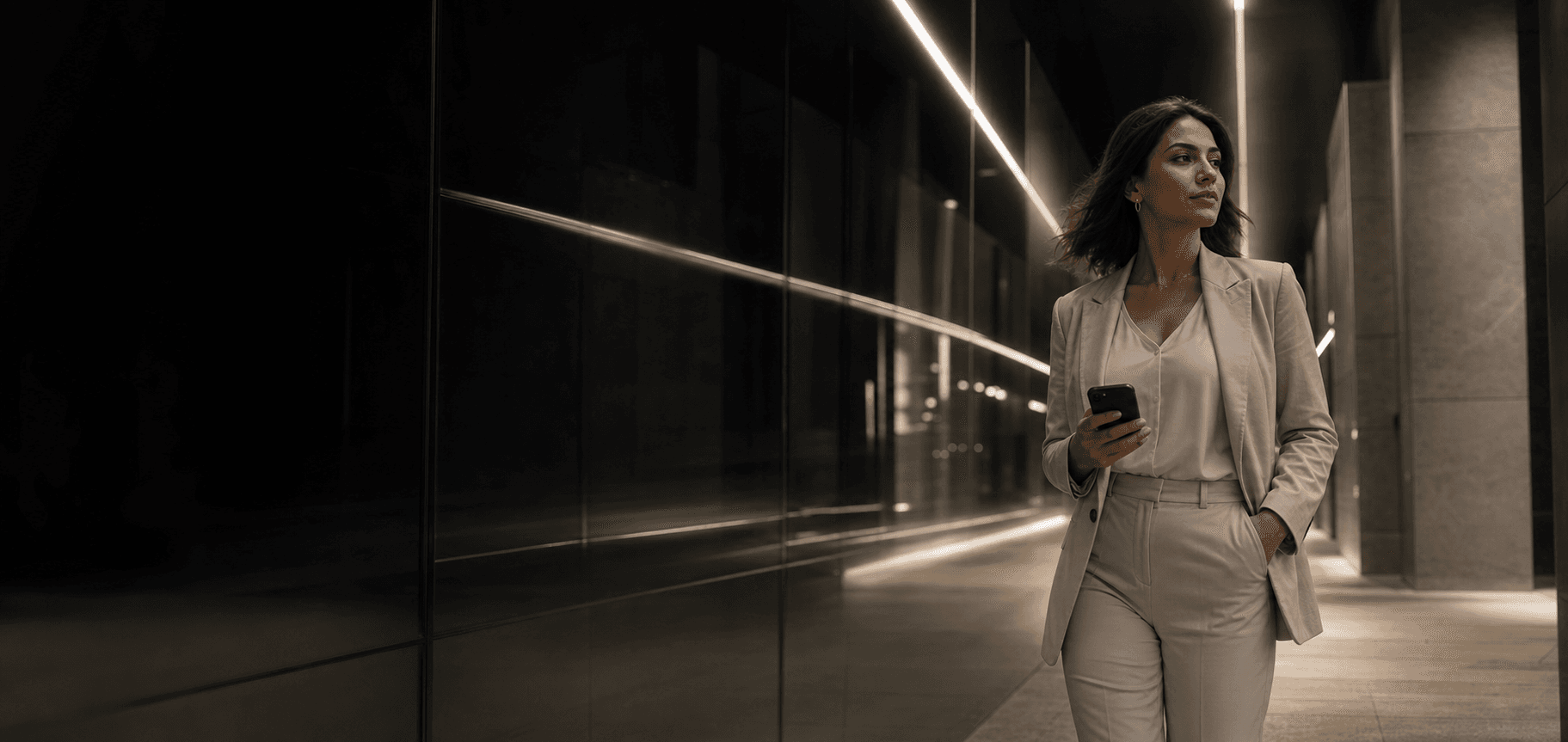 Pessoa conferindo o app da Madar pelo celular